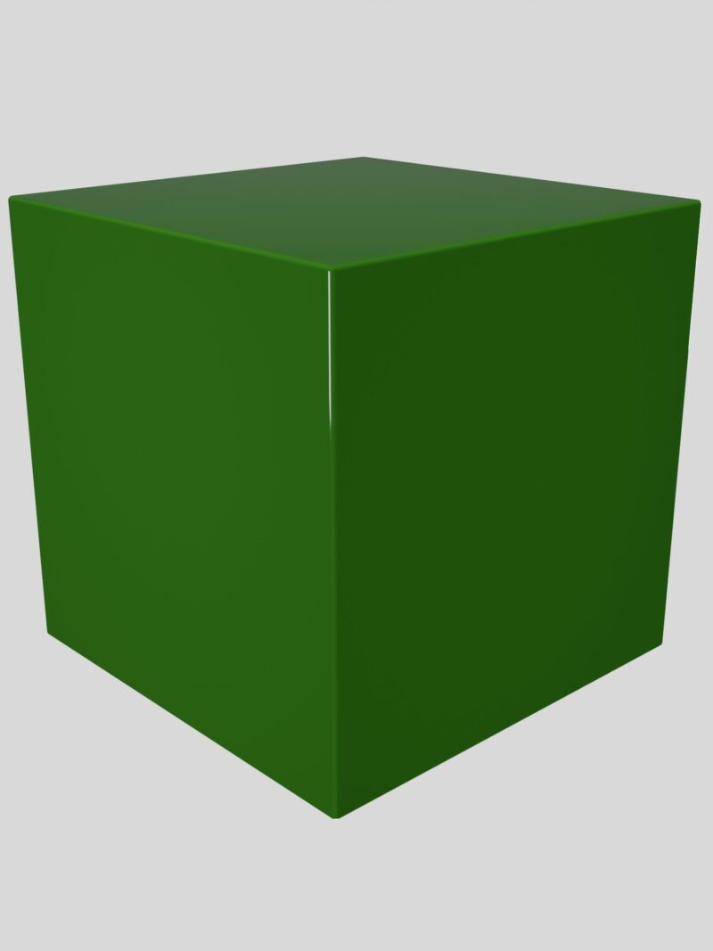 Urne funéraire pour chien ou chat en bois, couleur vert feuillage, vue en perspective