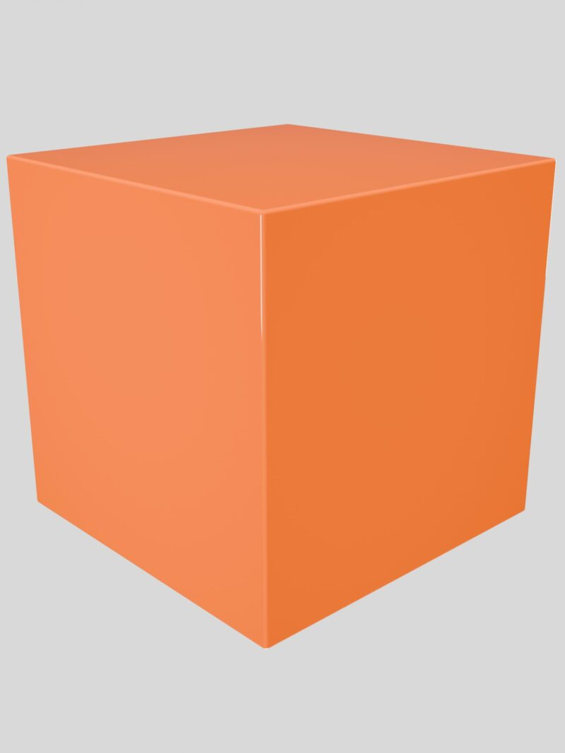 Urne funéraire en bois pour chien ou chat, couleur orangé rouge clair, vue en perspective