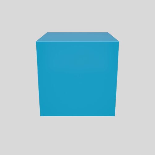 Urne funéraire en bois pour animal, peinture bleu clair, vue frontale