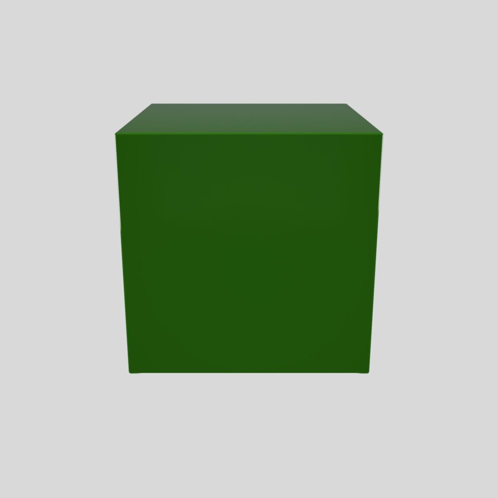 Urne funéraire en bois pour animal, peinture vert feuillage, vue frontale