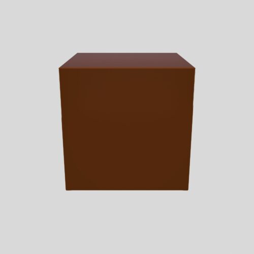 Urne funéraire pour animal en bois, peinture brun noisette, vue frontale