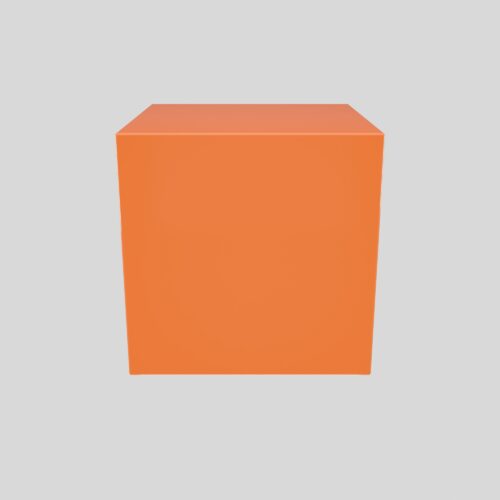 Urne funéraire pour animal en bois, orangé rouge clair, vue frontale