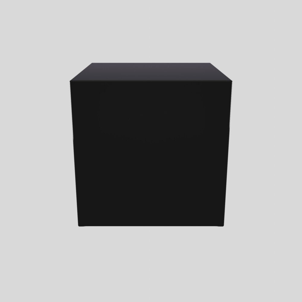 Urne funéraire pour animal, peinture noire, vue frontale