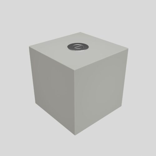 Urne funéraire gris aluminium pour chien ou chat, en bois, vue latérale avec système de fermeture